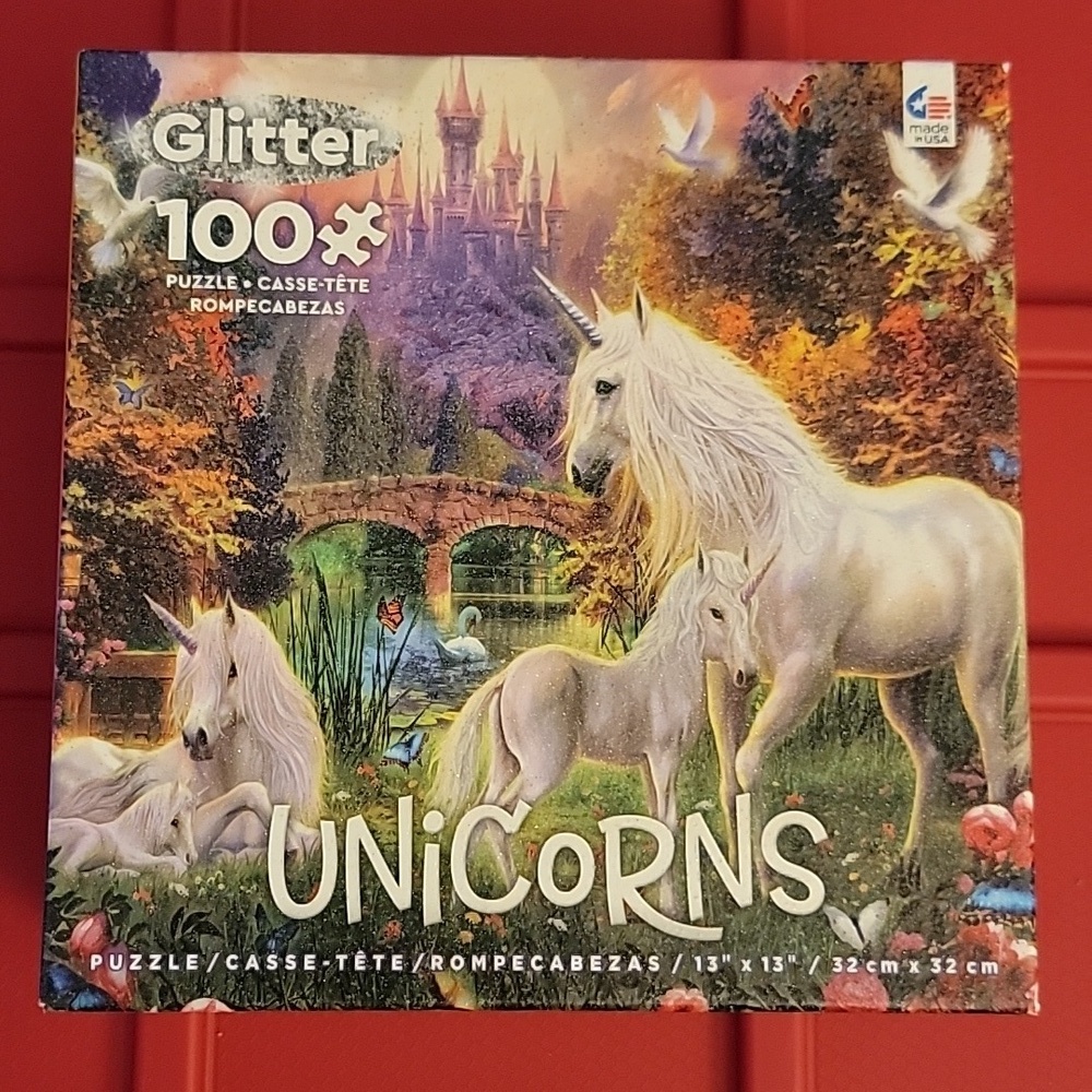 (J17) Glitter Unicorns 100 jigsaw pieces